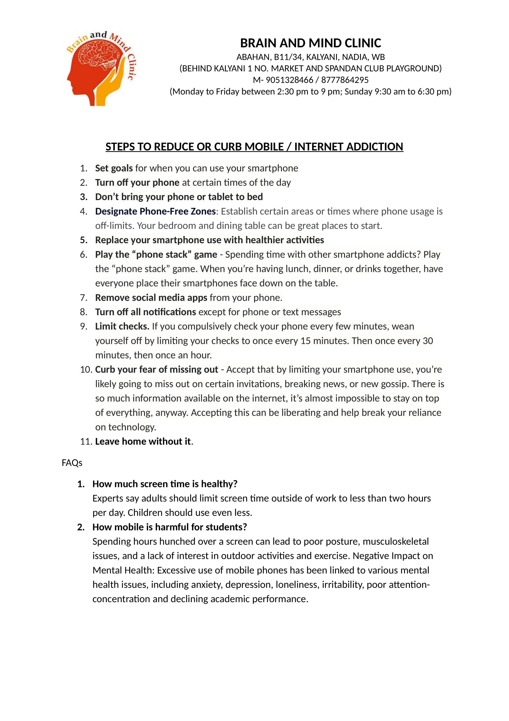 How to control or reduce mobile addiction?