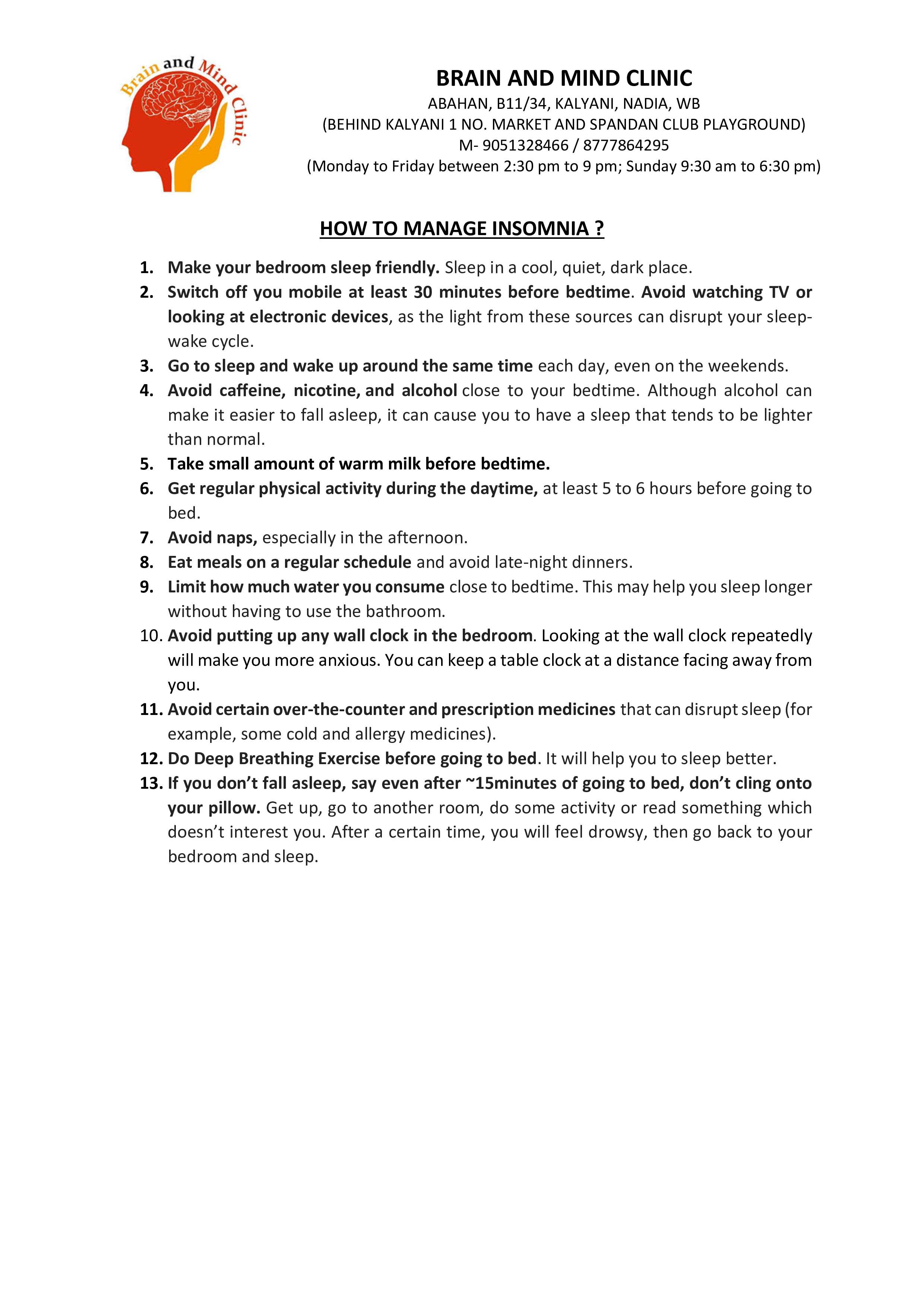 How to manage Insomnia or Sleep Problem?