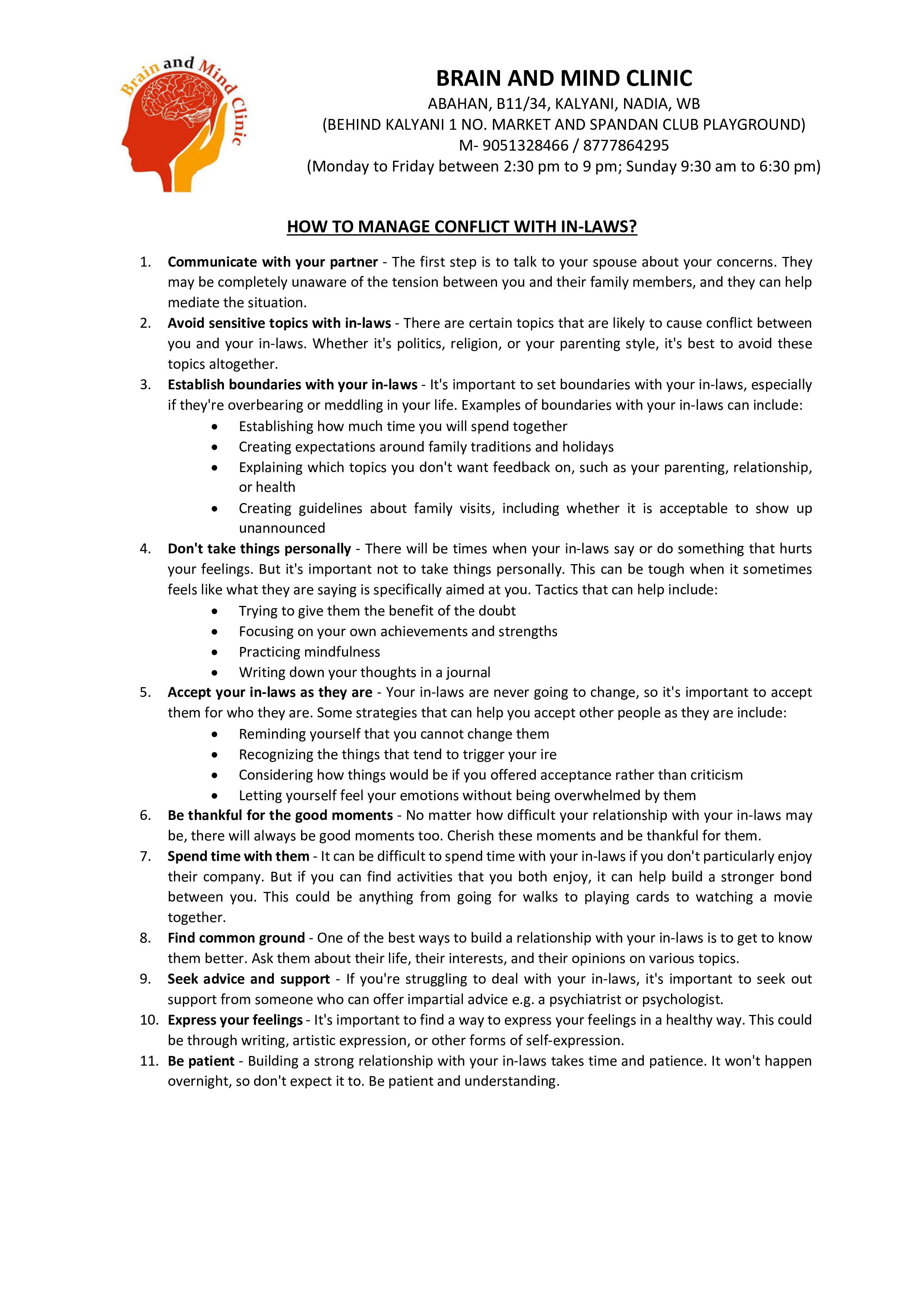 How to manage conflict with in-laws?